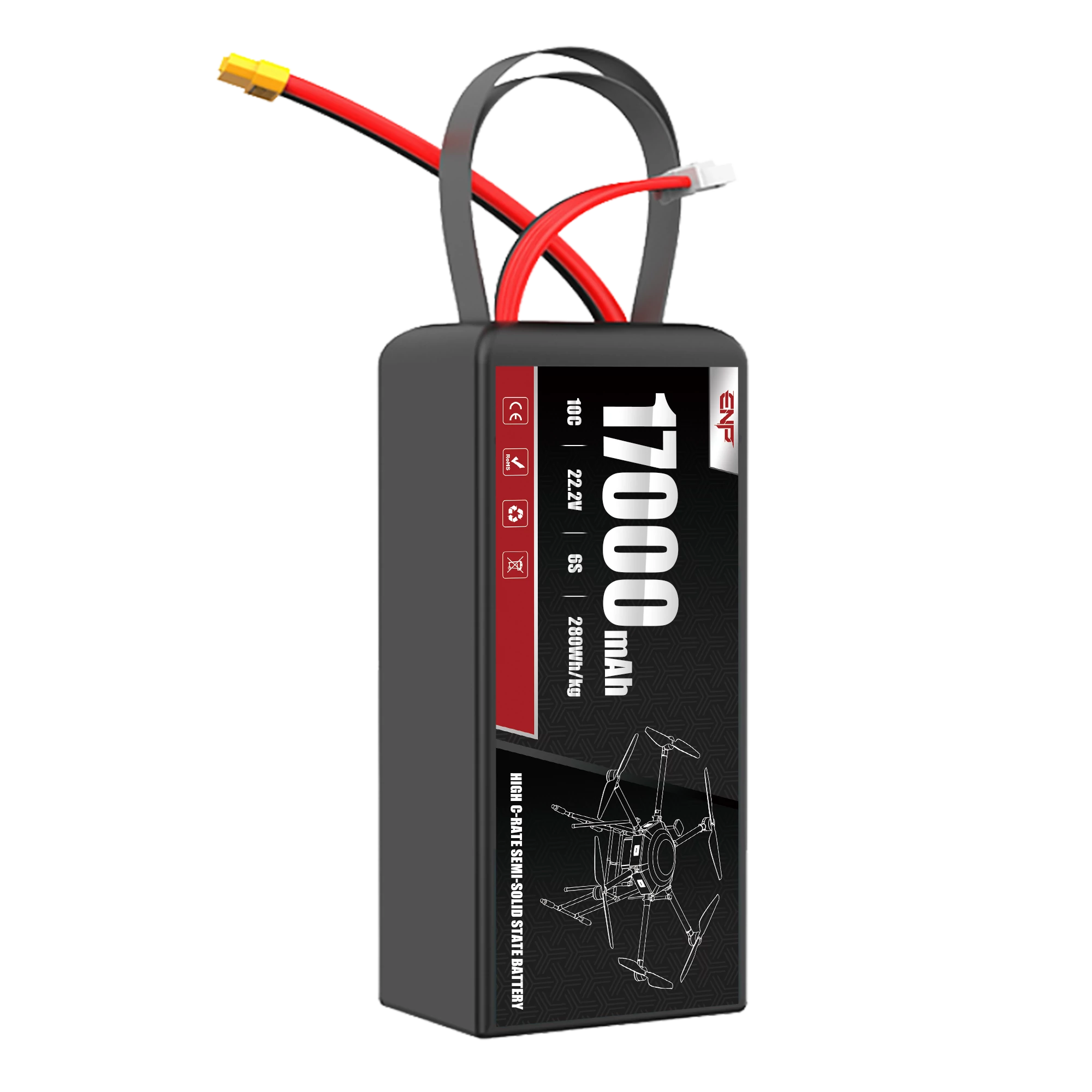 3.7V 280W 17000mah 6S High C-rate Semi-solid State Battery