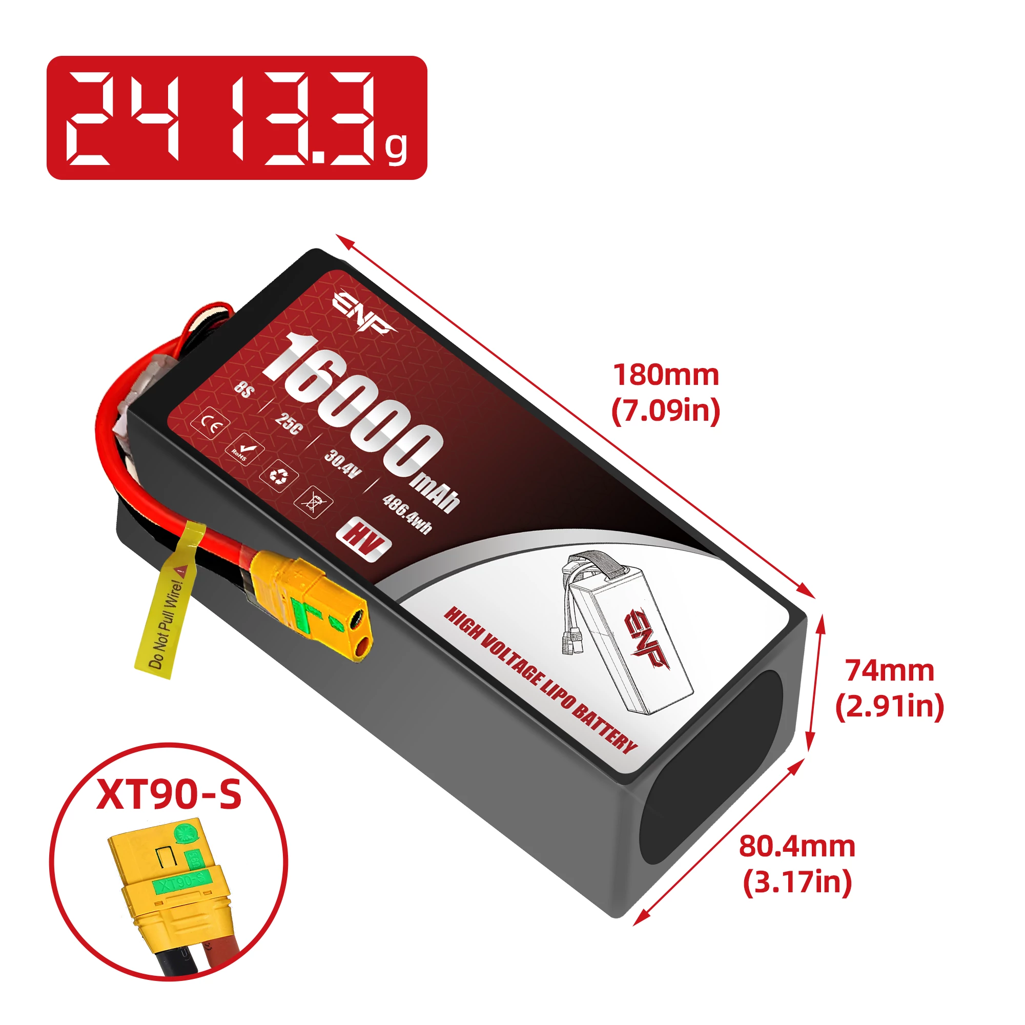 16000mah 8S High Voltage lipo Battery (dimension figure)